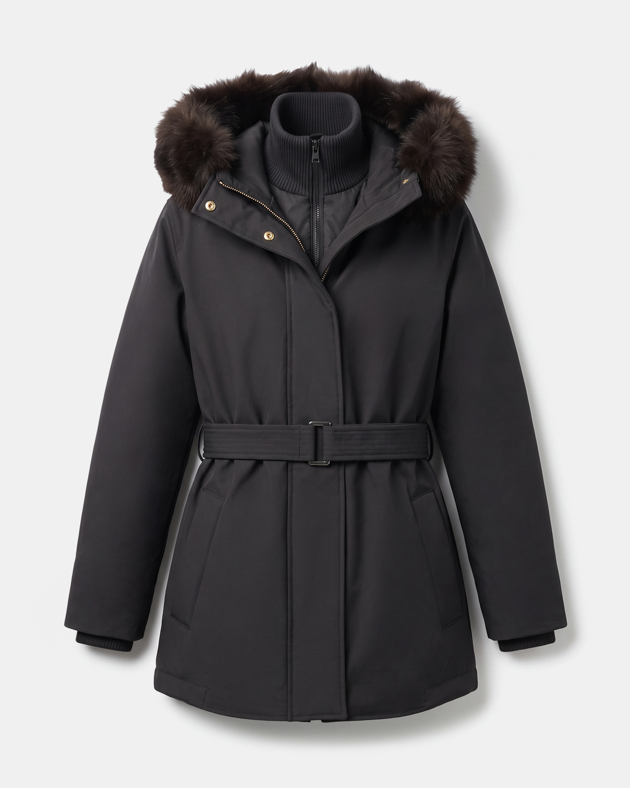 Parka Paddy Parka femme en coton chocolat &agrave; capuche ZAPA