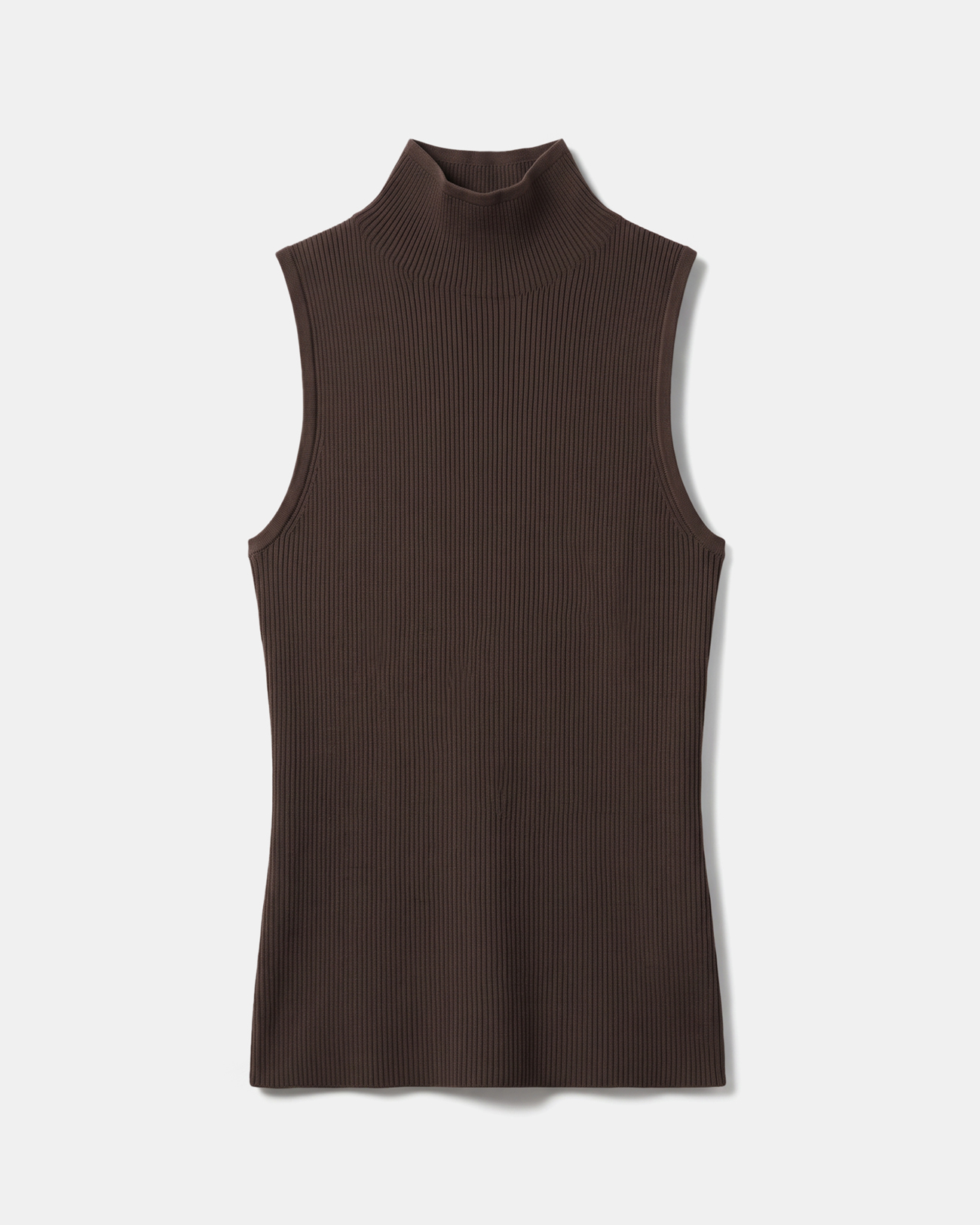 Pull Naha Pull sans manches en maille c&ocirc;tel&eacute;e noisette ZAPA
