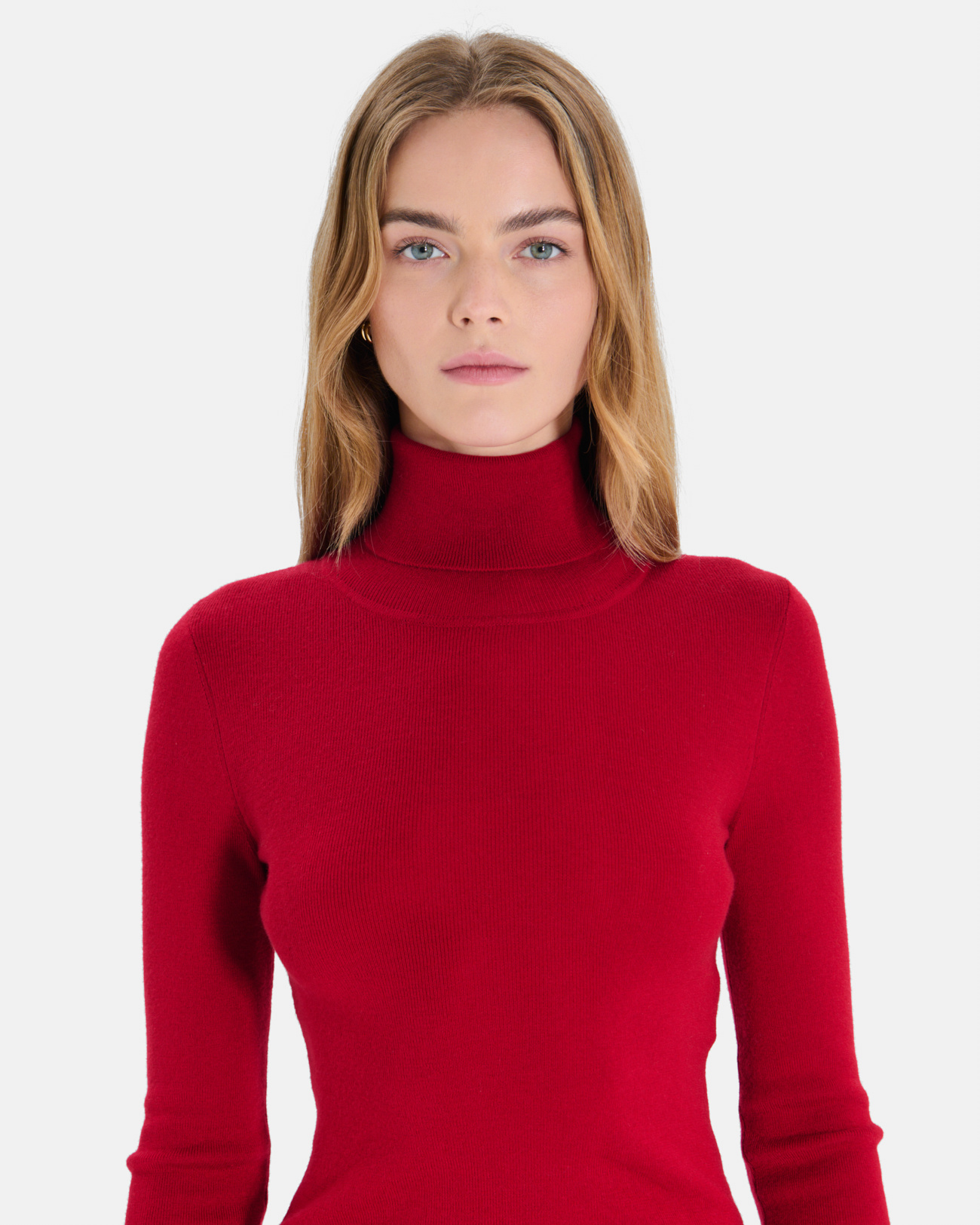 Pull Nord Pull en maille c&ocirc;tel&eacute;e rouge carmin ZAPA