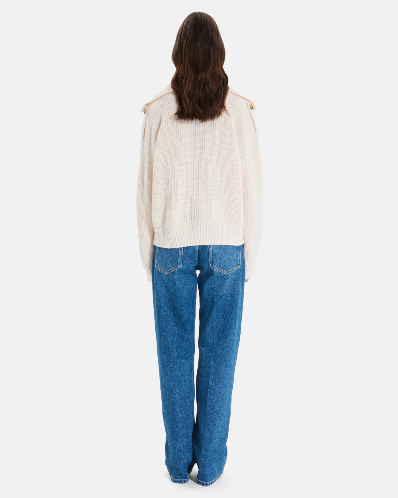 Pull Nirae Pull en laine au col montant beige ZAPA
