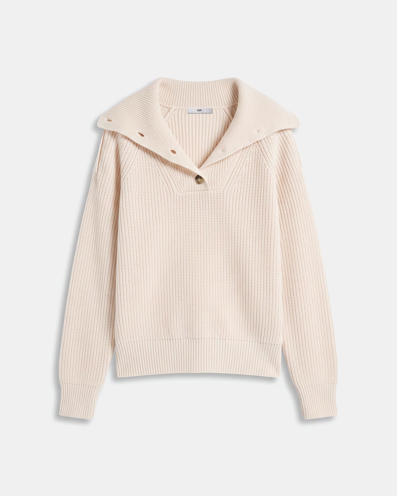 Pull Nirae Pull en laine au col montant beige ZAPA