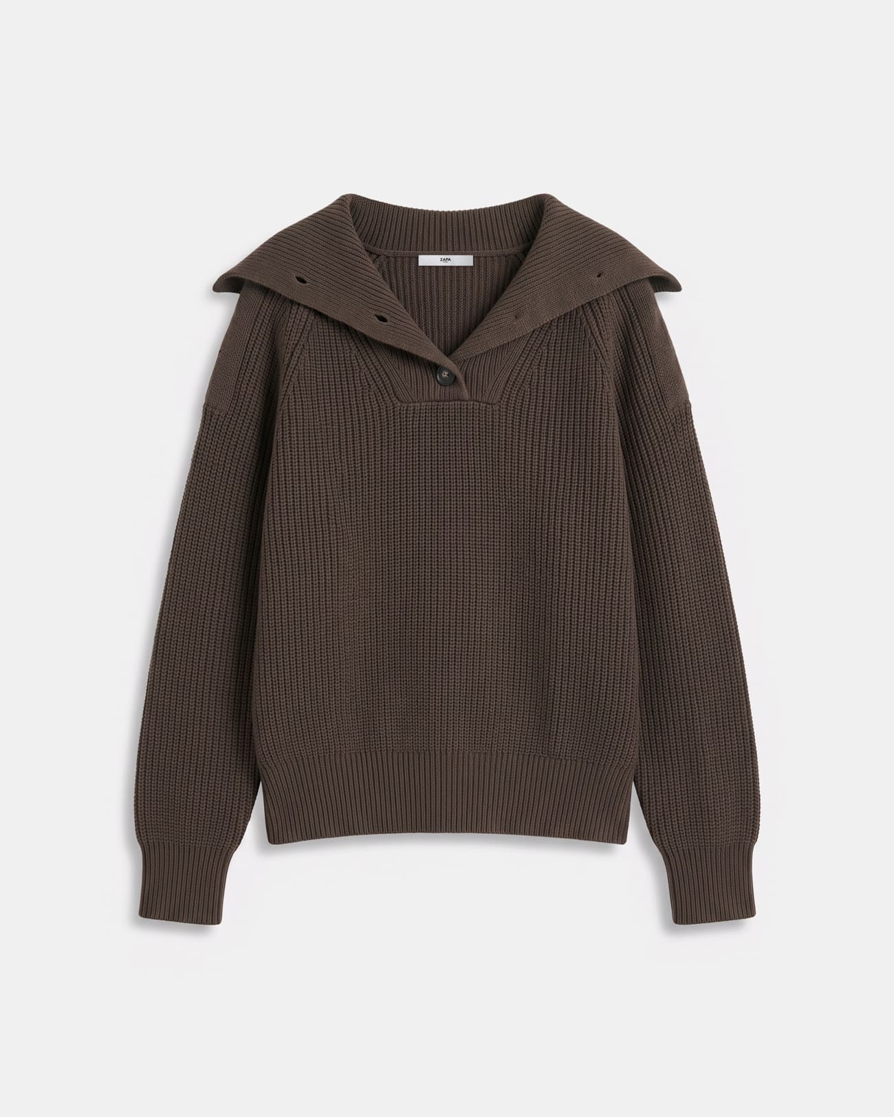 Pull Nirae Pull en laine au col montant noisette ZAPA