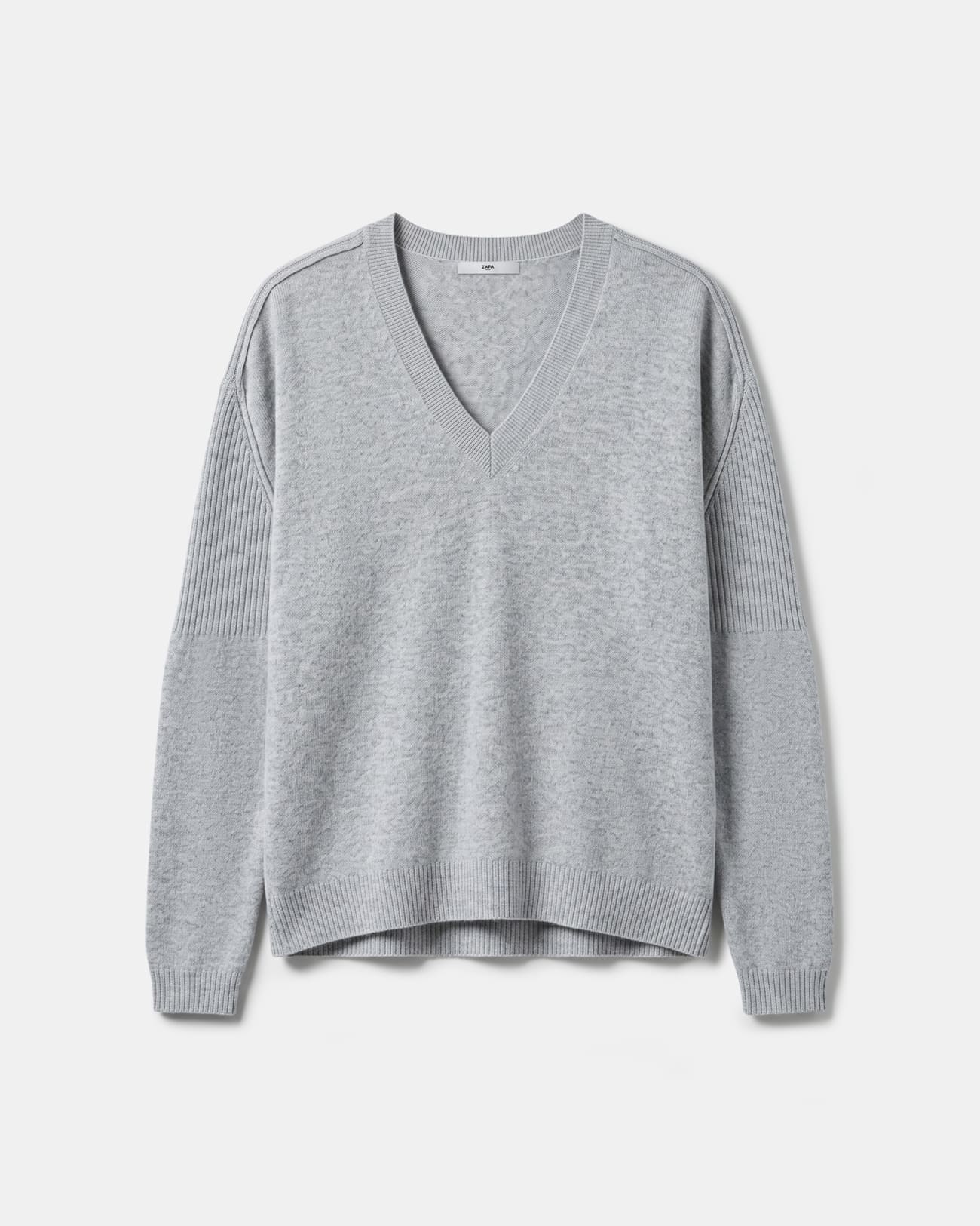 Pull Pila Pull col V en cachemire gris ZAPA