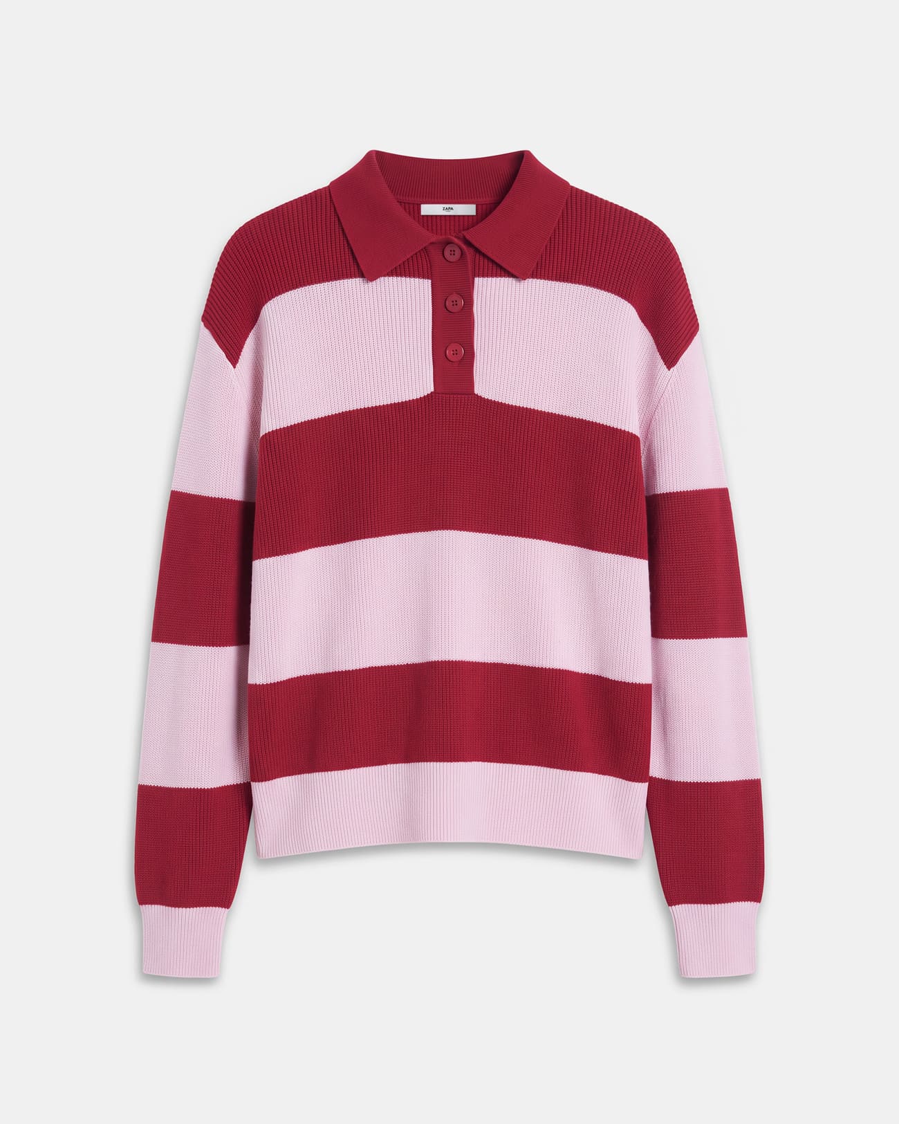 Pull Petty Pull court ray&eacute; rouge et rose ZAPA