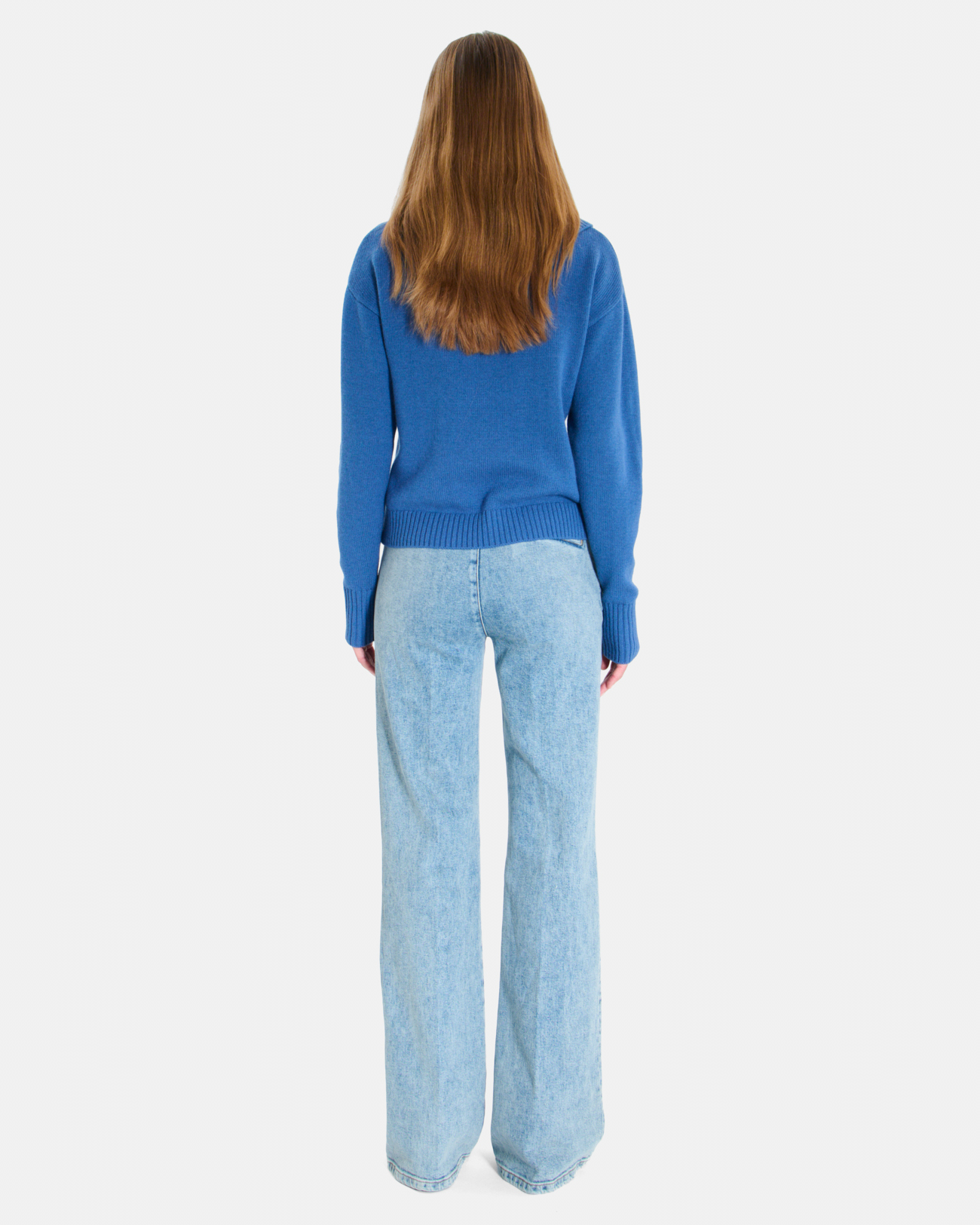 Pull Nayla Pull col V en cachemire indigo ZAPA