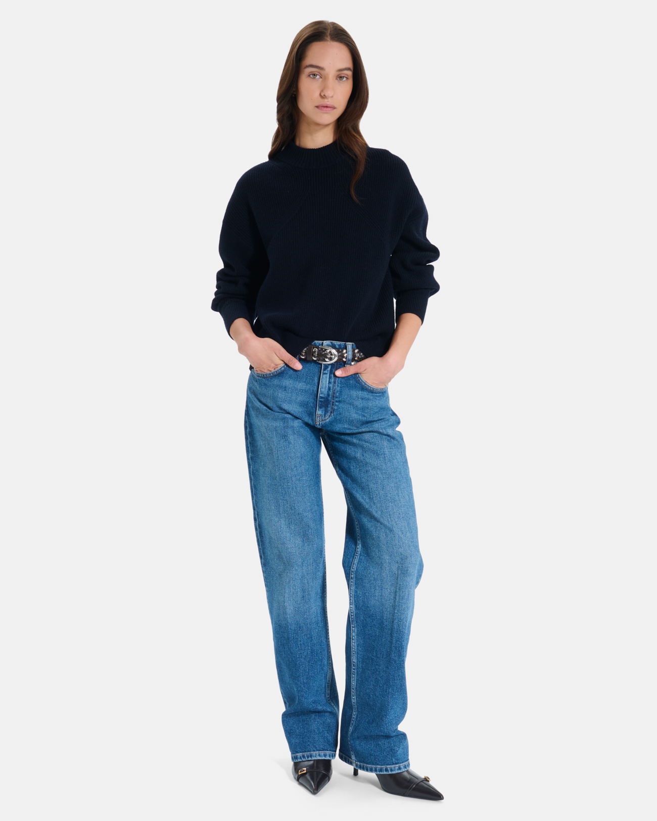 Pull Neila Pull en laine m&eacute;rinos nocturne ZAPA