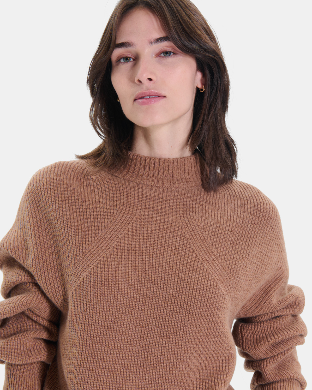 Pull Neila Pull en laine m&eacute;rinos cannelle ZAPA