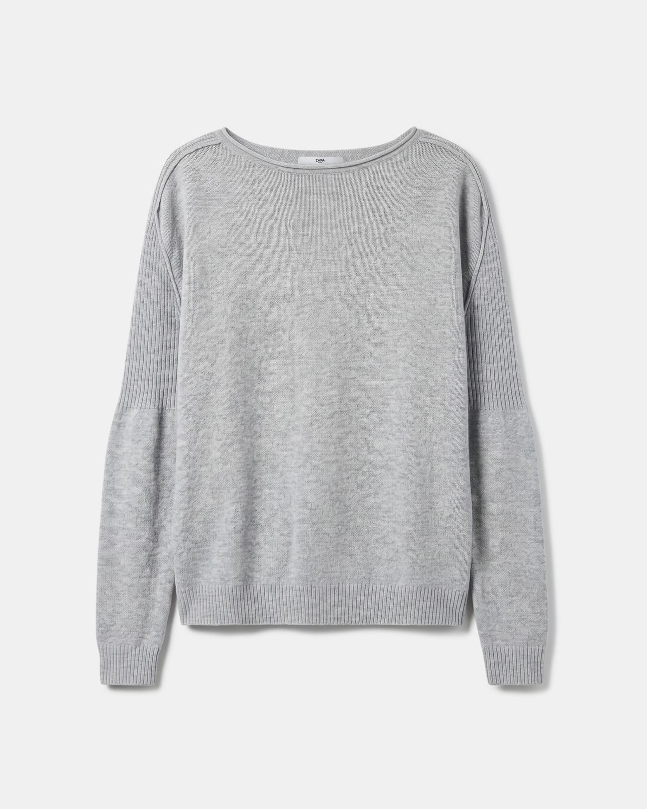 Pull Pensee Pull gris en cachemire &agrave; manches longues ZAPA