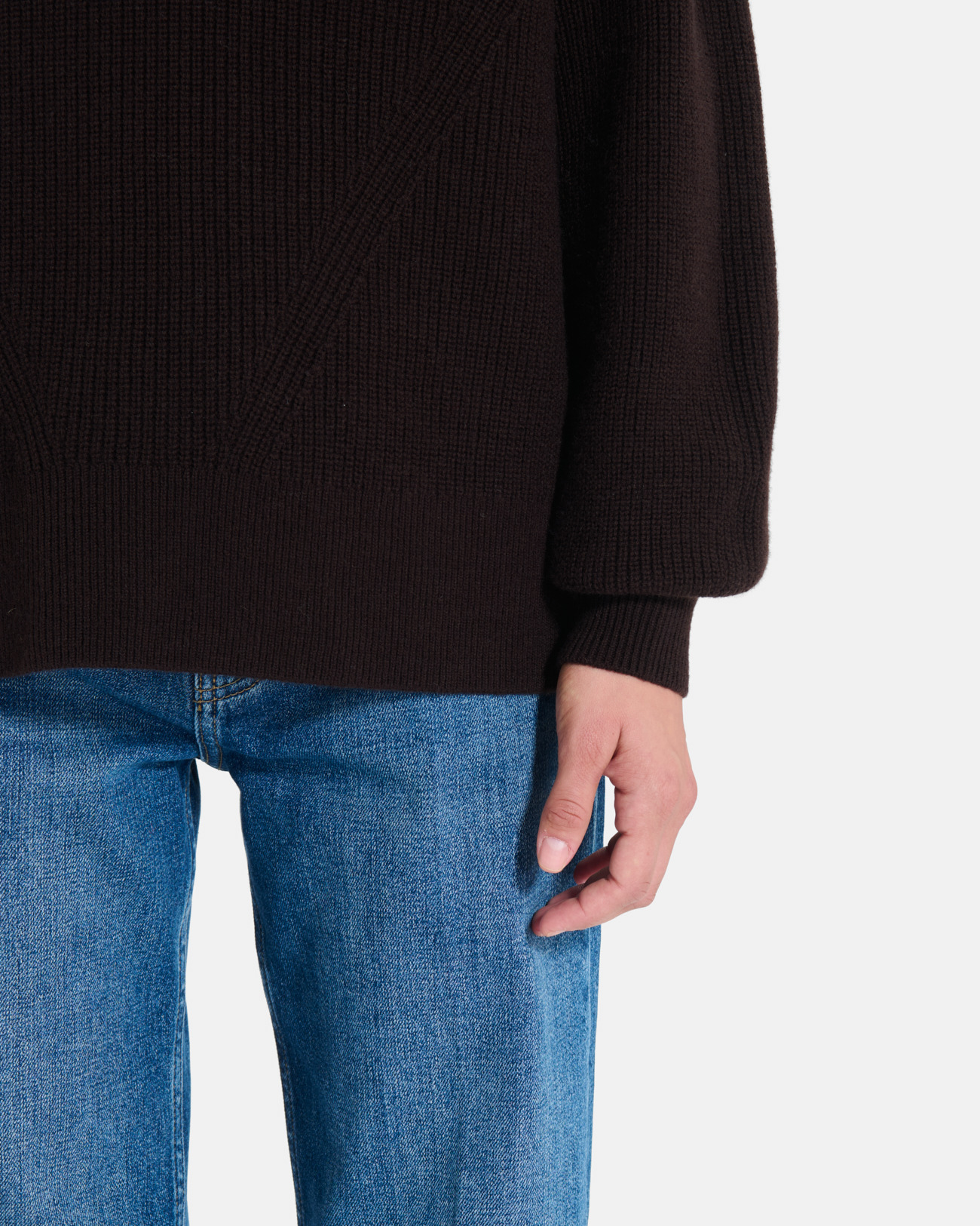 Pull Ness Pull en laine m&eacute;rinos chocolat ZAPA