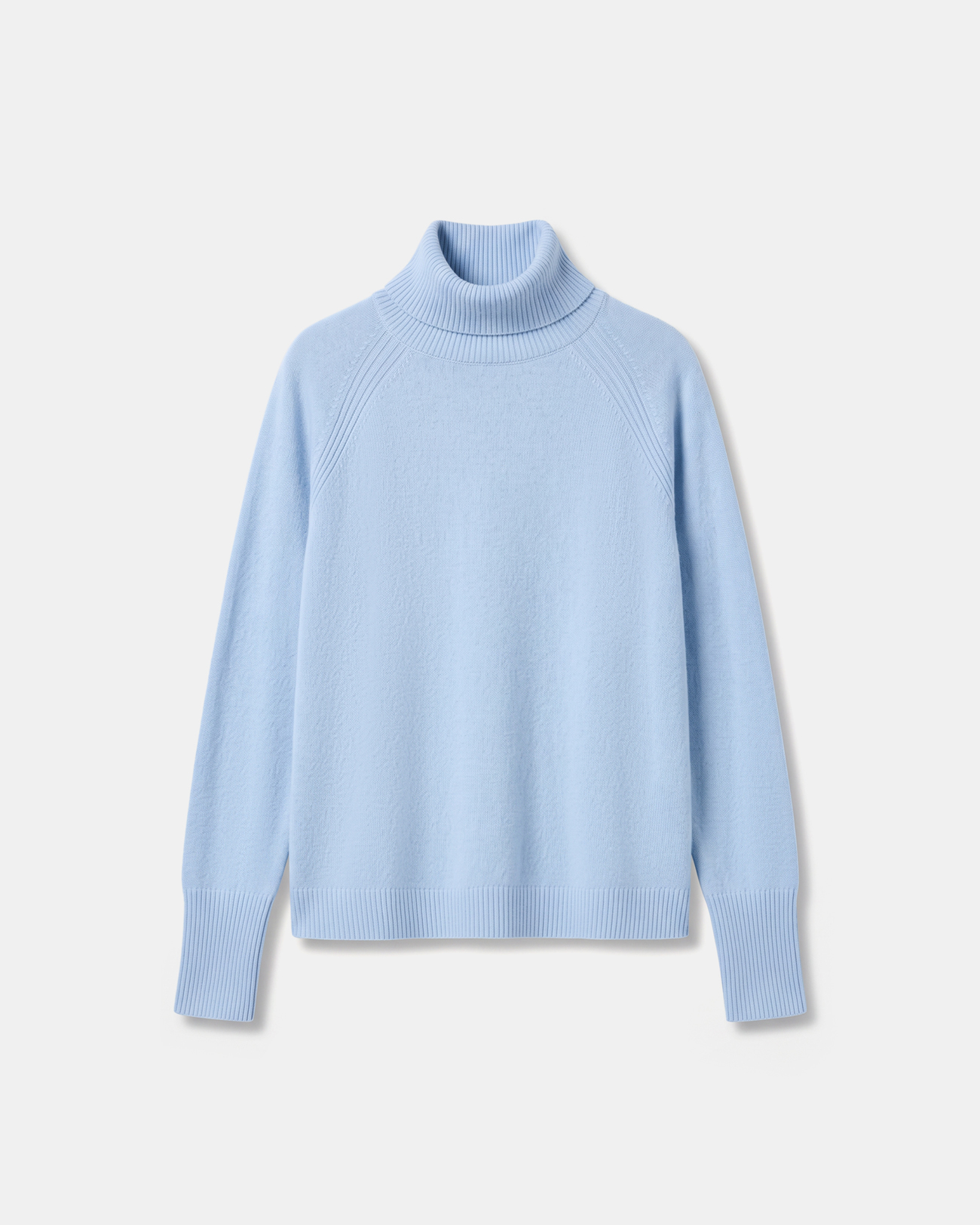 Pull Paco Pull &agrave; col montant en cachemire bleu ciel ZAPA