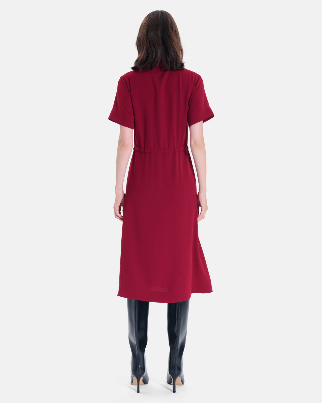 Robe Ribelle Robe mi-longue rouge carmin &agrave; manches courtes ZAPA