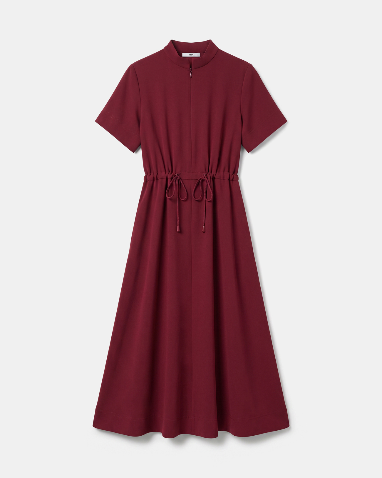 Robe Ribelle Robe mi-longue rouge carmin &agrave; manches courtes ZAPA