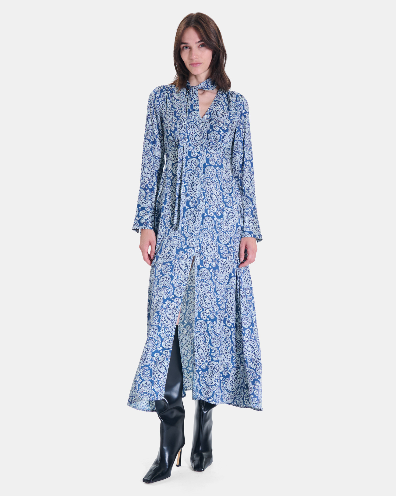 Robe Remila Robe longue fluide imprim&eacute; cachemire ZAPA