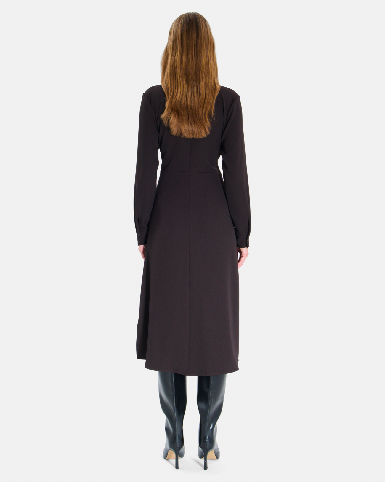 Robe Ralia Robe longue portefeuille chocolat manches longues ZAPA