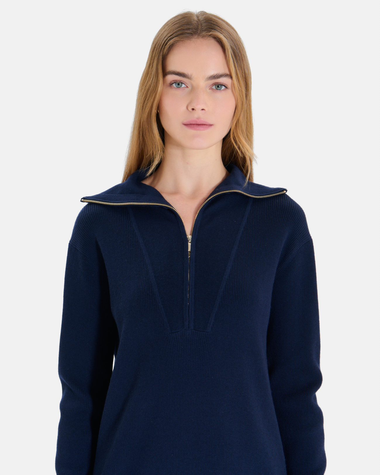 Robe Ryta Robe droite nocturne col zipp&eacute; manches longues ZAPA