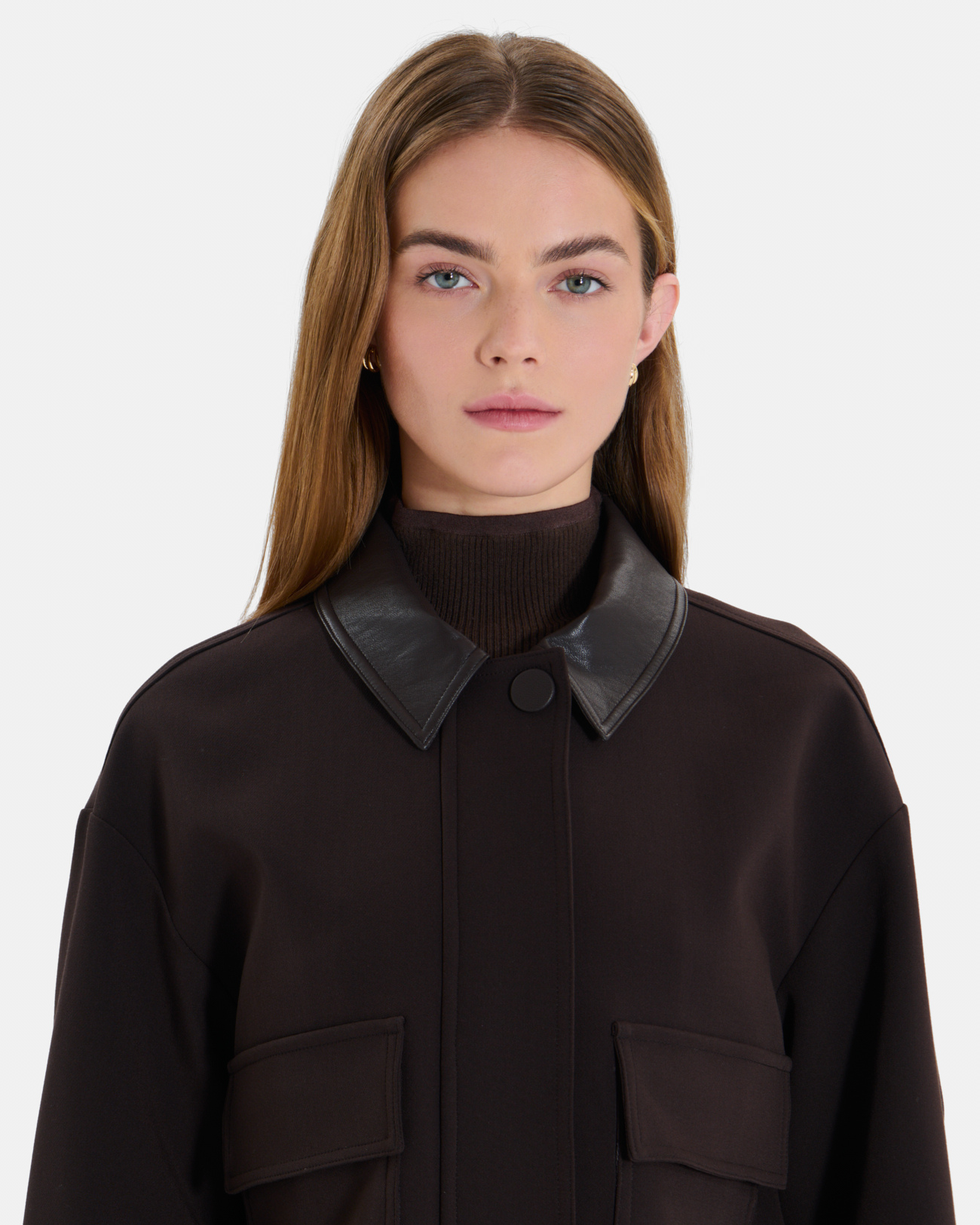 Veste Valencia Veste courte chocolat ceintur&eacute;e ZAPA