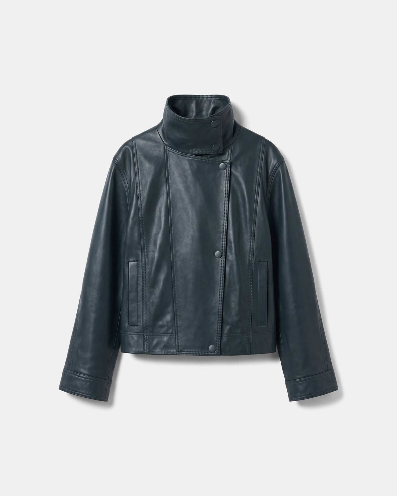 Veste Moana Manteau court en cuir vert ZAPA