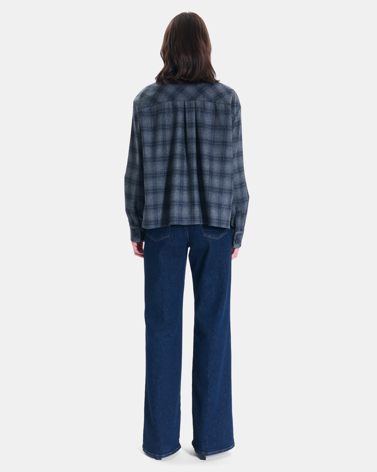 Veste Vasya Veste chemise &agrave; carreaux gris ZAPA