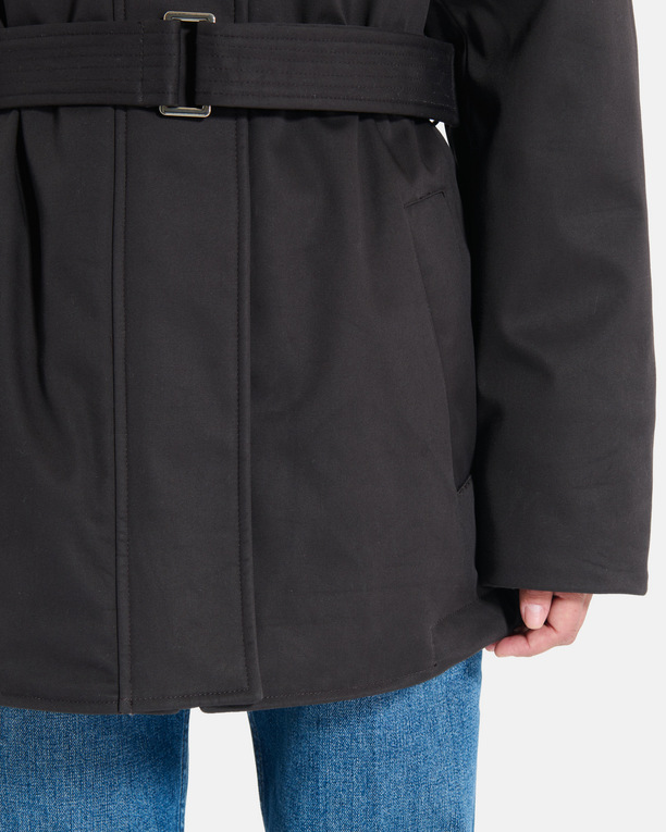 Parka Paddy Parka femme en coton chocolat à capuche ZAPA