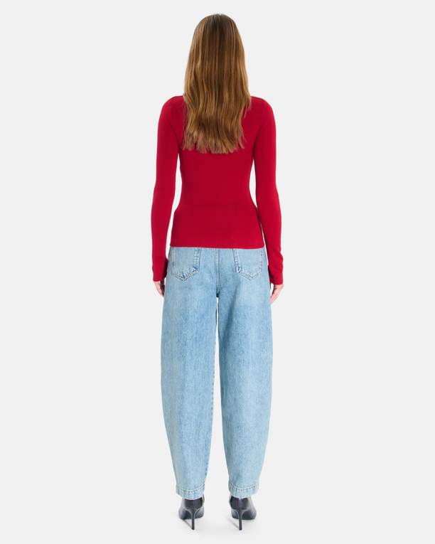 Pull Nord Pull en maille côtelée rouge carmin ZAPA