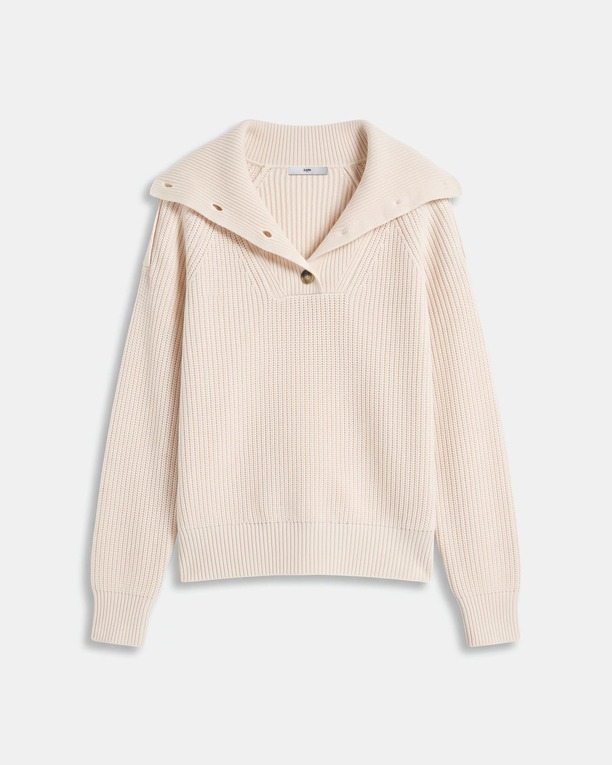 Pull Nirae Pull en laine au col montant beige ZAPA