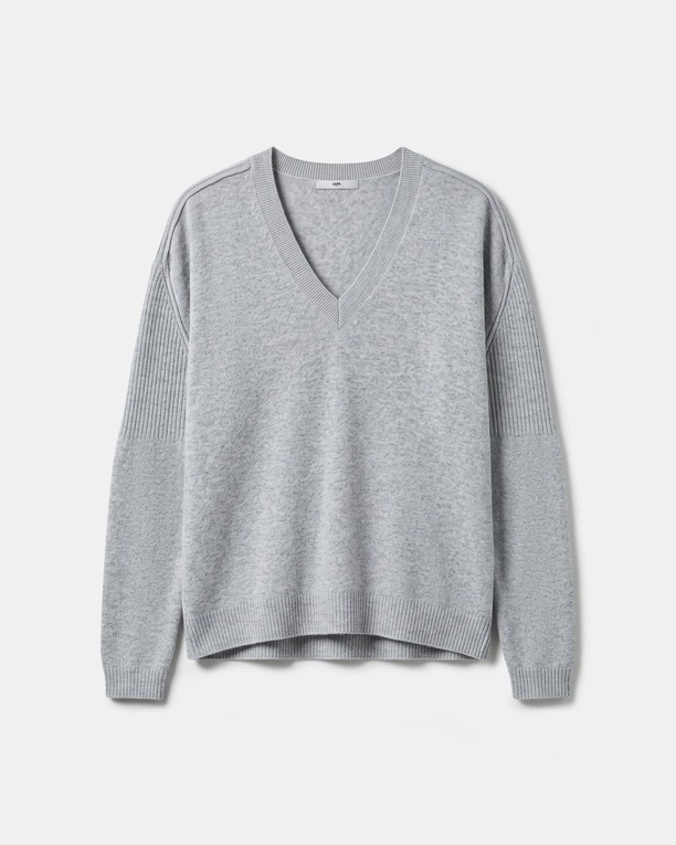 Pull Pila Pull col V en cachemire gris ZAPA
