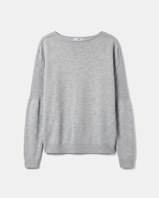 Pull Pensee Pull gris en cachemire à manches longues ZAPA