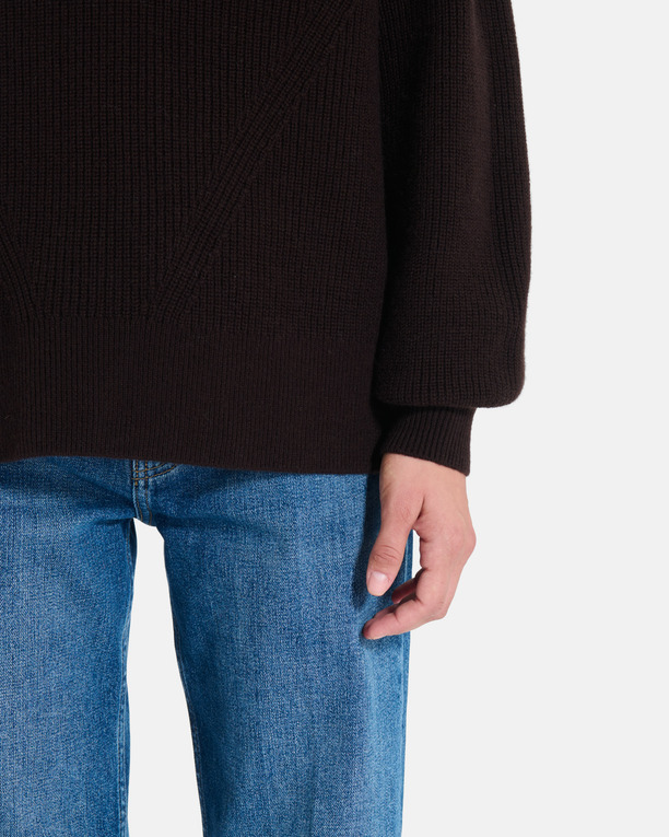 Pull Ness Pull en laine mérinos chocolat ZAPA