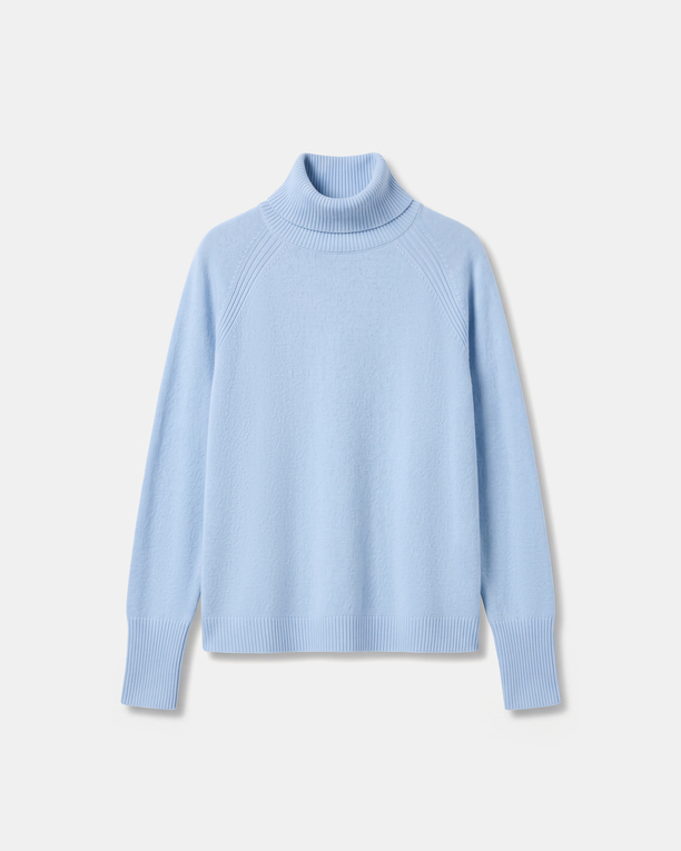 Pull Paco Pull à col montant en cachemire bleu ciel ZAPA