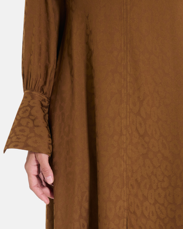 Robe Ruiz Robe midi tabac à manches longues et col V ZAPA