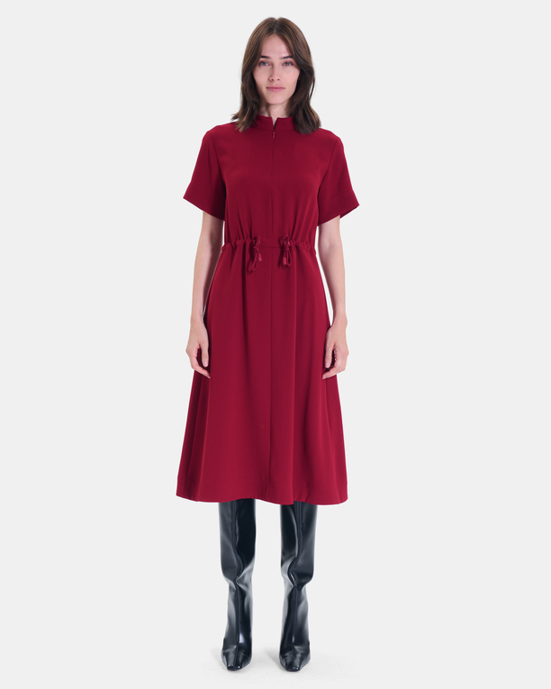 Robe Ribelle Robe mi-longue rouge carmin à manches courtes ZAPA