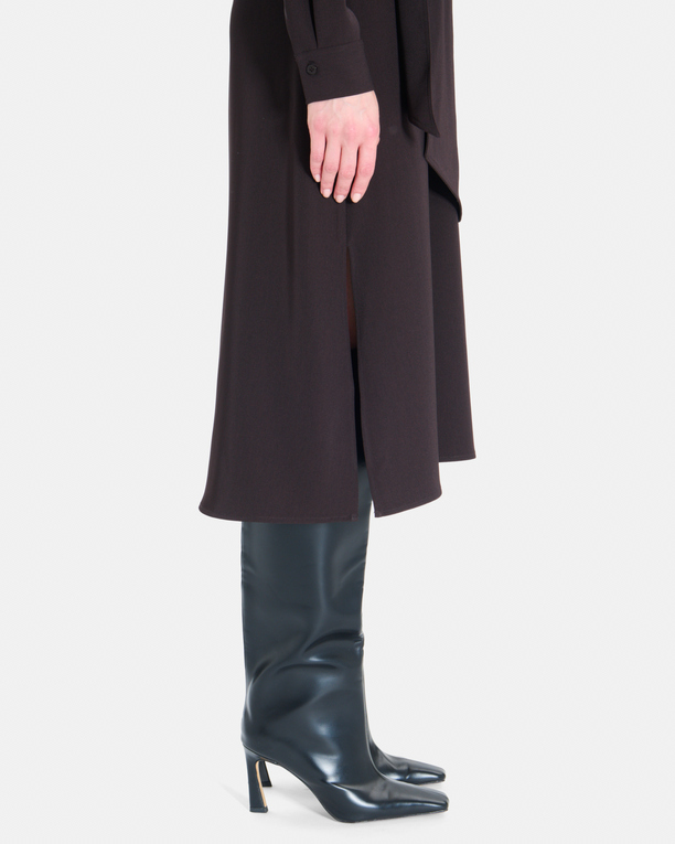 Robe Ralia Robe longue portefeuille chocolat manches longues ZAPA