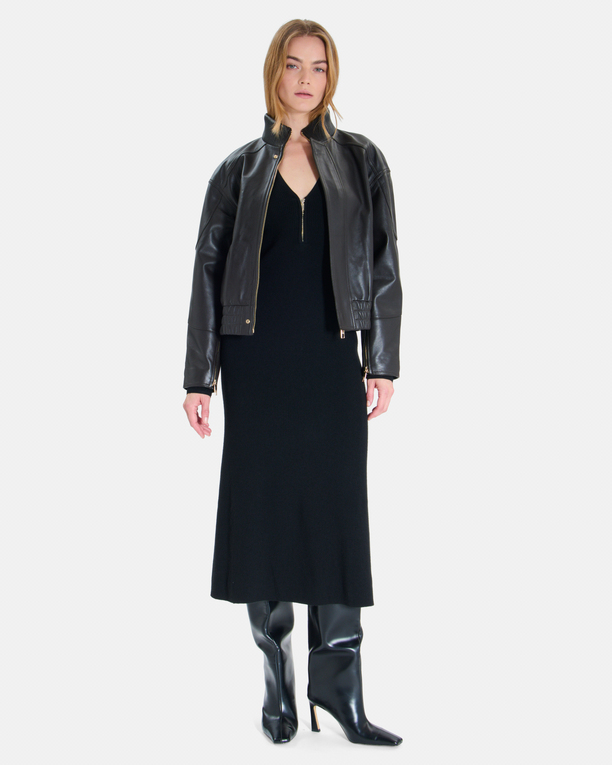 Robe Ritassy Robe longue noire à manches longues ZAPA