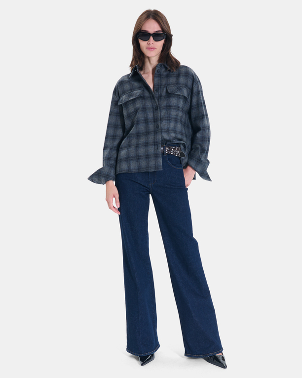 Veste Vasya Veste chemise à carreaux gris ZAPA