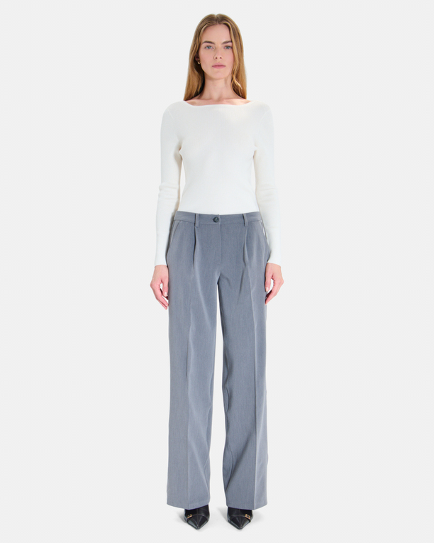 Pantalon Pleyel Pantalon palazzo gris chiné PLEYEL ZAPA