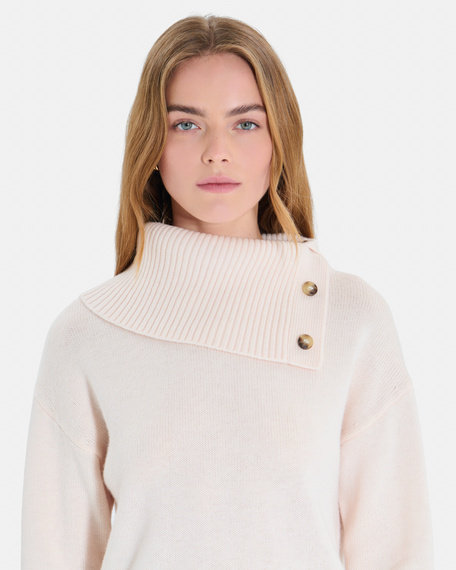Pull nayla pull col v en cachemire beige clair zapa