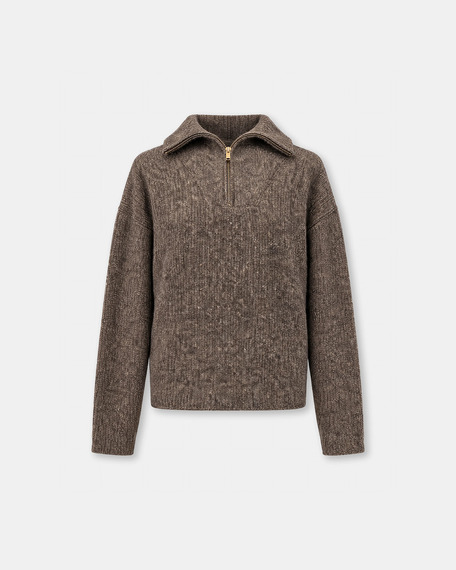 Pull pasha pull c&ocirc;tel&eacute; kaki col boutonn&eacute; zapa