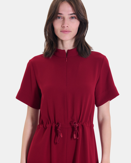Robe ribelle robe mi-longue rouge carmin &agrave; manches courtes zapa