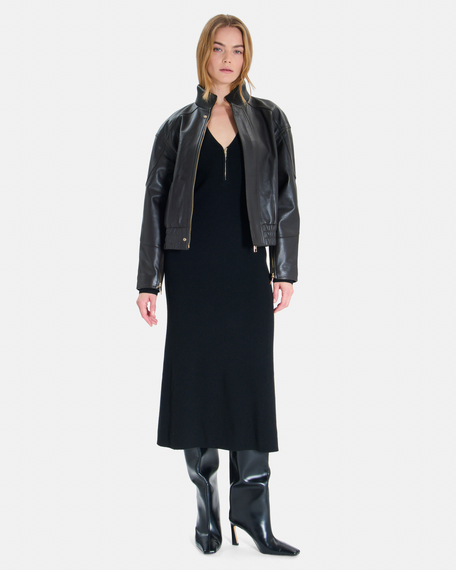 Robe ritassy robe longue noire &agrave; manches longues zapa