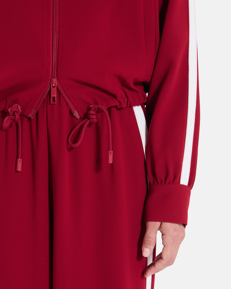 Veste bercilli veste zipp&eacute; rouge carmin &agrave; col montant zapa
