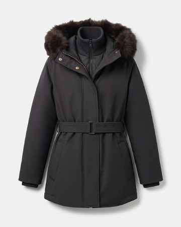 Parka Paddy Parka femme en coton chocolat à capuche ZAPA