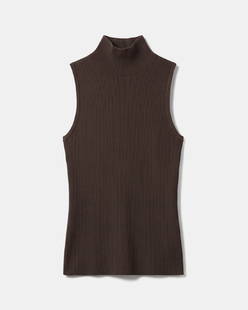 Pull Naha Pull sans manches en maille côtelée noisette ZAPA