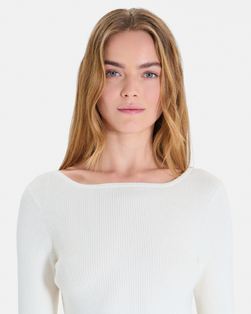 Pull Pomela Pull dos col V crème coupe ajustée ZAPA