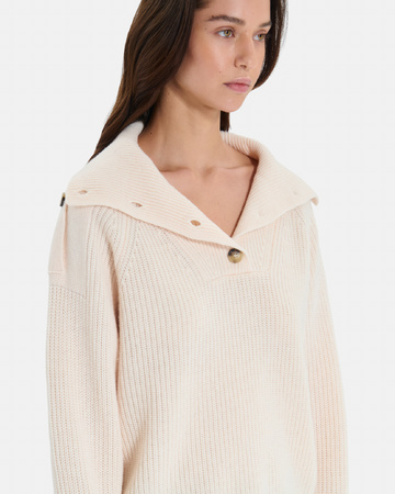 Pull Nirae Pull en laine au col montant beige ZAPA