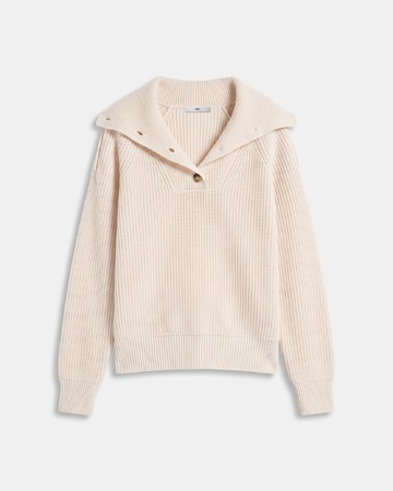 Pull Nirae Pull en laine au col montant beige ZAPA