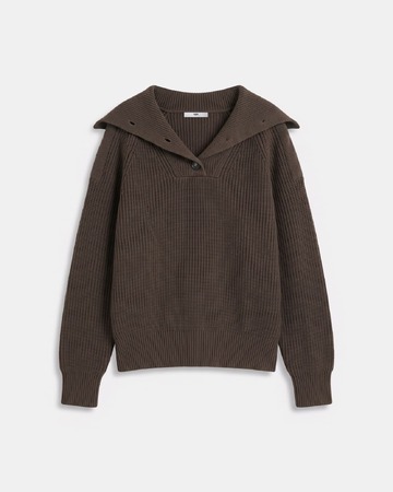 Pull Nirae Pull en laine au col montant noisette ZAPA