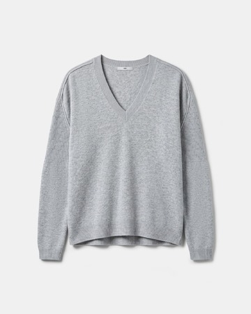 Pull Pila Pull col V en cachemire gris ZAPA