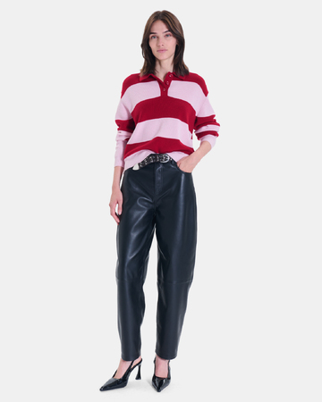 Pull Petty Pull court rayé rouge et rose ZAPA