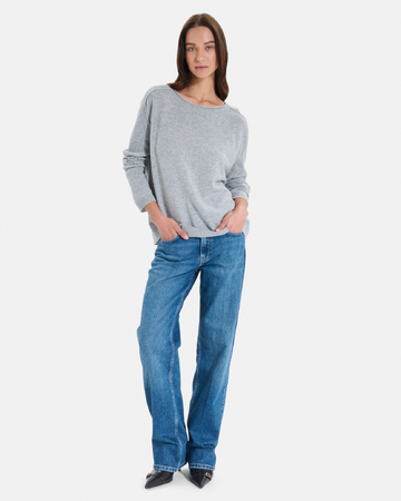 Pull Pensee Pull gris en cachemire à manches longues ZAPA