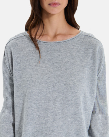 Pull Pensee Pull gris en cachemire à manches longues ZAPA
